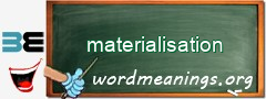 WordMeaning blackboard for materialisation